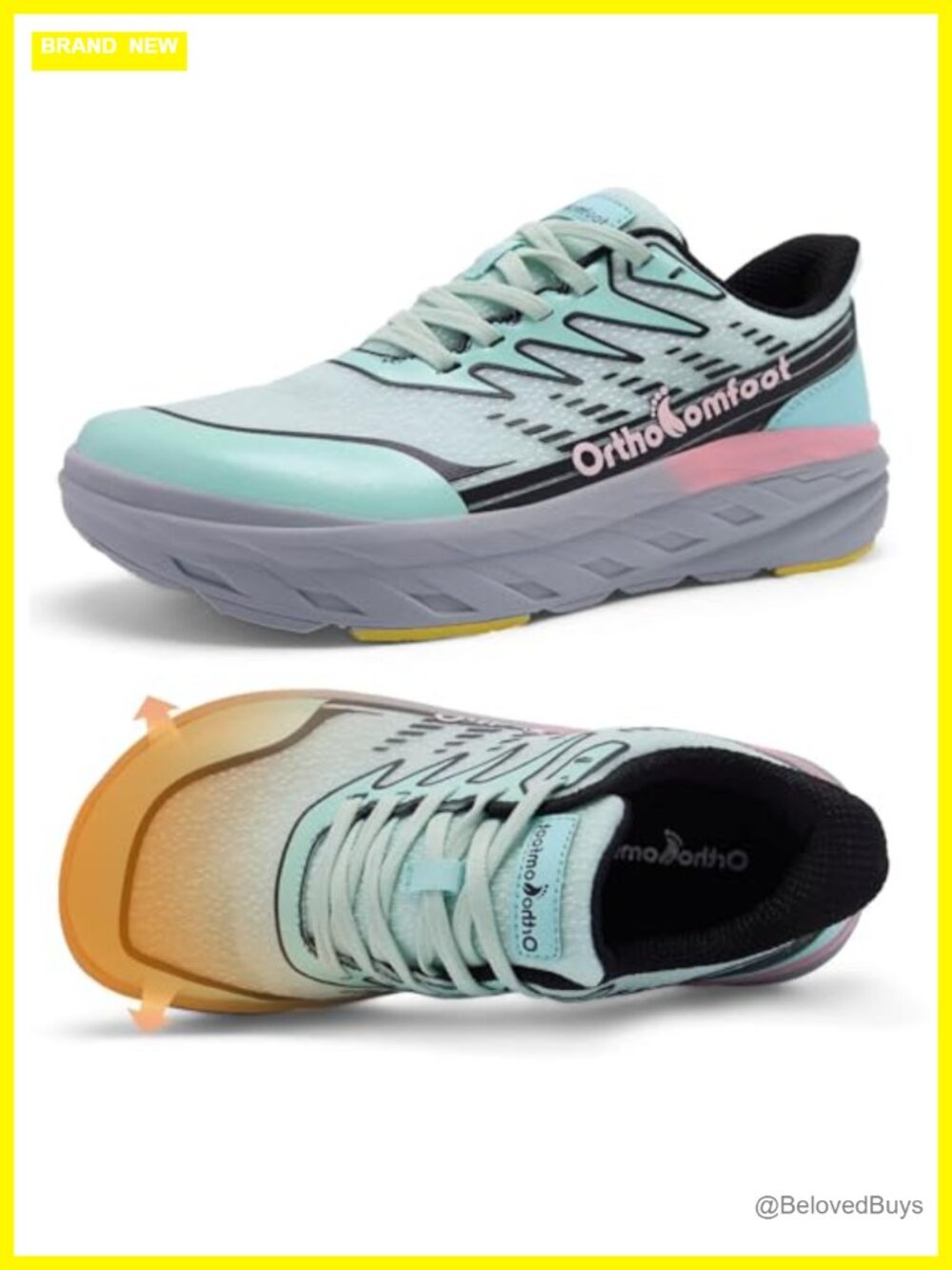 Wide Toe Box Diabetic Orthotic Sneakers Arch Support Slip-On Walking Shoes